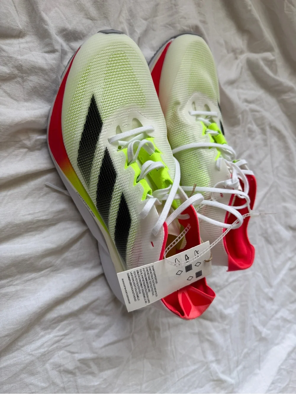 adidas adizero Boston 12 Neon Yellow, Red & Black Lightstrike Pro Running Shoes